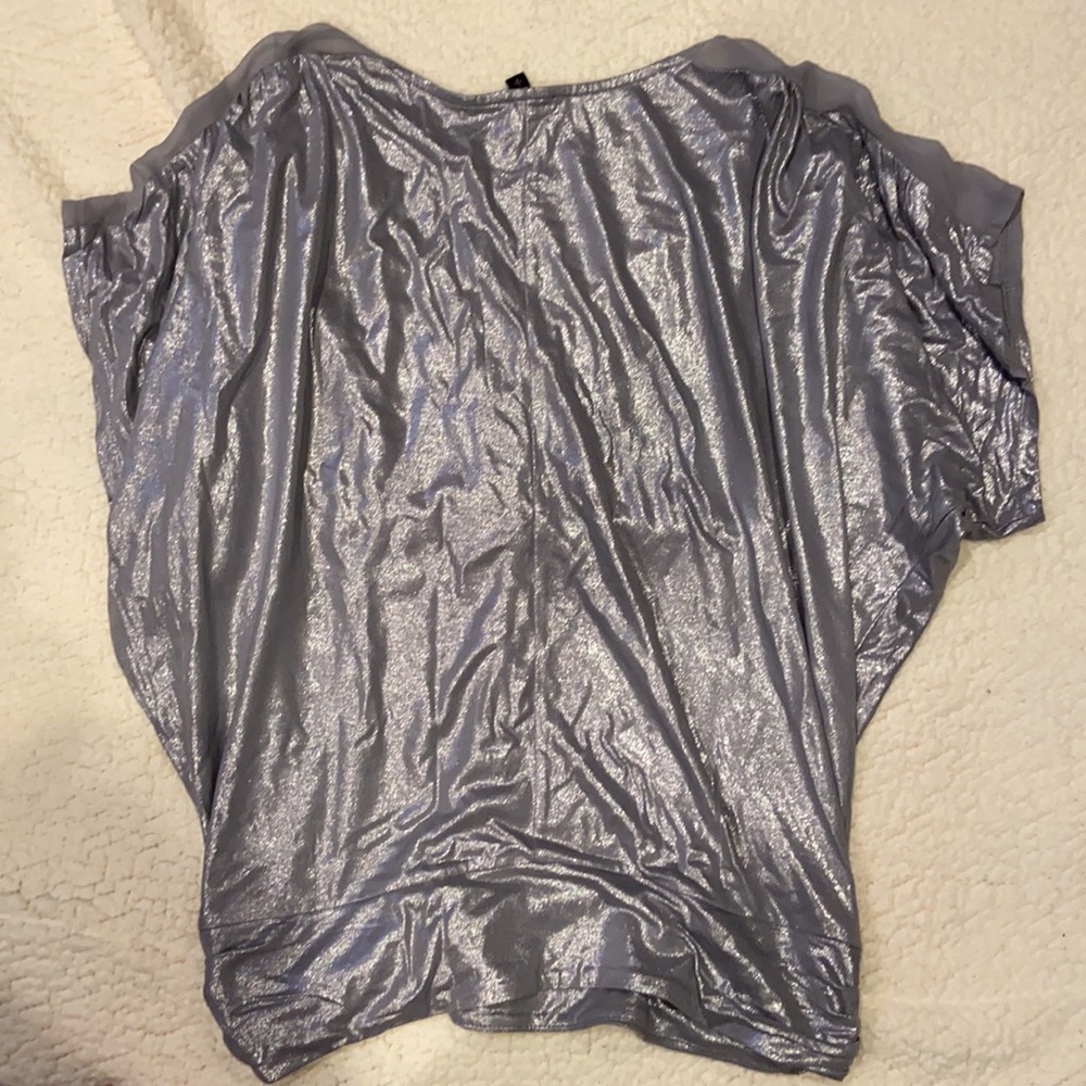 Express Silver Metallic Blouse - image 2